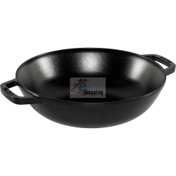 STAUB WOK 30 CM NERO CON COPERCHIO IN GHISA MOD. 1004706 EAN 3272340018626