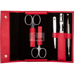 ZWILLING SET MANICURE PEDICURE 5 PEZZI PELLE ROSSA MOD. 97438-003-0 EAN 4009839493812