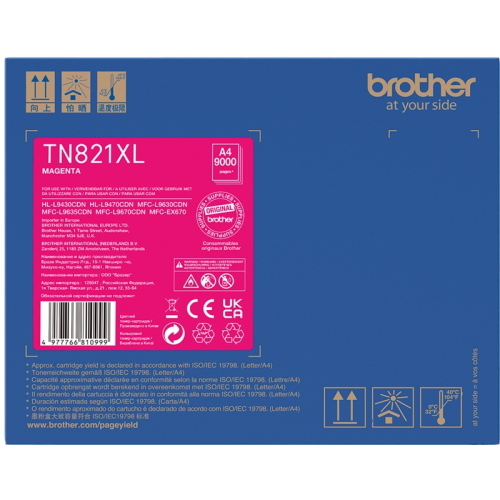 Brother TN-821XLM magenta toner originale 6.000 pagine 9000 pagine