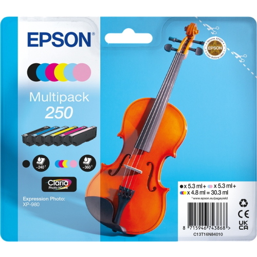 Epson 250 multipack inchiostri nero, ciano, magenta, giallo e colori chiari C13T16N84010