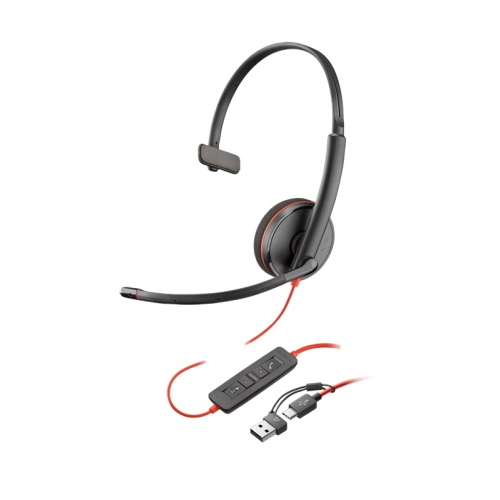 HP Poly Blackwire cuffie USB nere 8X214A6
