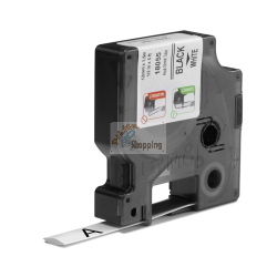 DYMO Rhino 18055 guaina termorestringente 12 mm x 1,5 m nero su bianco