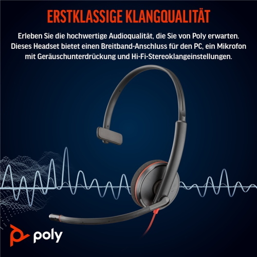 HP Poly Blackwire cuffie USB nere 8X214A6