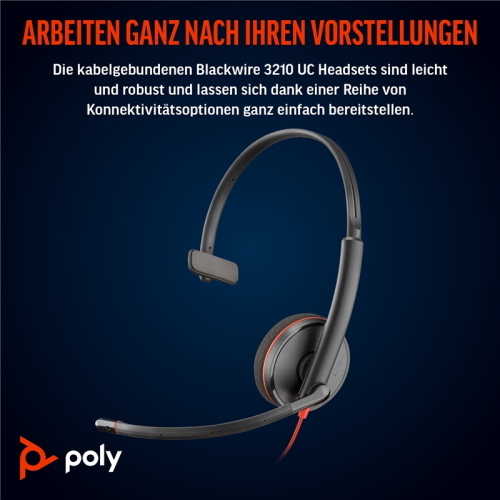 HP Poly Blackwire cuffie USB nere 8X214A6