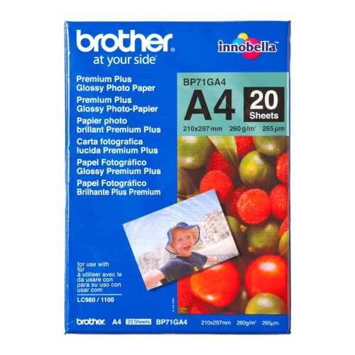 Brother BP71GA4 carta fotografica lucida A4 260 g/m² 20 fogli