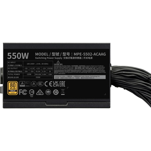 Cooler Master MWE Gold V3 MPE-5502-ACAAG-3BEU - Alimentatore ATX 3.1 da 550 W