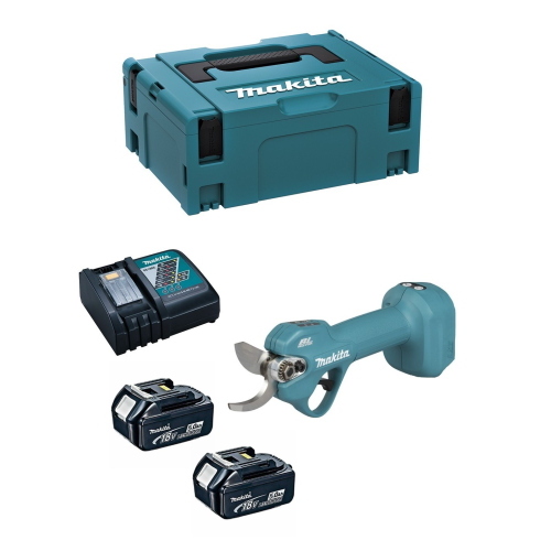 Forbici da potatura MAKITA DUP181RTJ (2 x 5,0 Ah + DC18RC + MAKPAC 2)