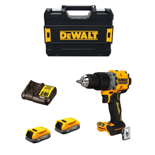 Trapano a Percussione DeWALT DCD805E2T (2 x 1,7 Ah Powerstack + DCB112 + TSTAK II)