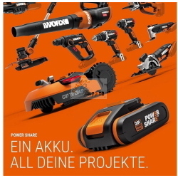 Worx WX843.9 - Pistola sparachiodi a batteria 20 V, solo corpo
