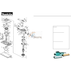 Makita BO4900VJ - Levigatrice orbitale 330 W, 115 x 280 mm, con Makpac 2