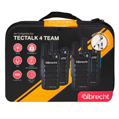 Albrecht Tectalk 4 Team - Kit 4 radio PMR446 con custodia - Cod. produttore: Tectalk 4 Team