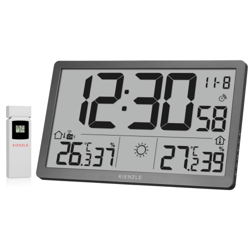 KIENZLE Jumbo NEO LCD  Weather Wall Clock grey