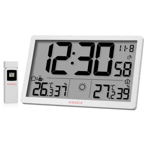 KIENZLE Jumbo NEO LCD  Weather Wall Clock white