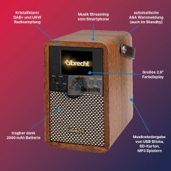 Albrecht DR 710 - Radio portatile DAB+ e FM con ASA e batteria - Cod. produttore: DR 710