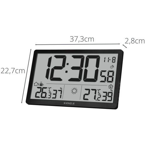KIENZLE Jumbo NEO LCD  eather Wall Clock black