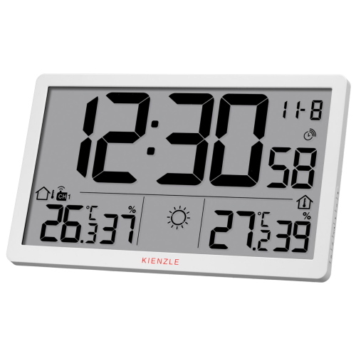 KIENZLE Jumbo NEO LCD  Weather Wall Clock white