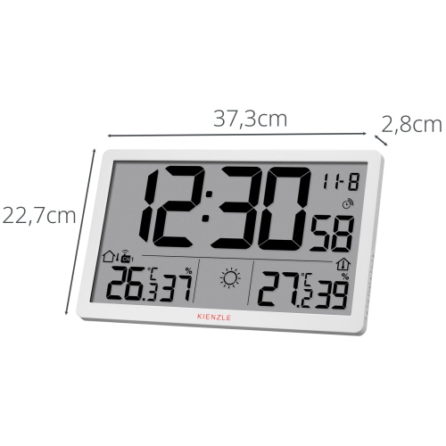 KIENZLE Jumbo NEO LCD  Weather Wall Clock white