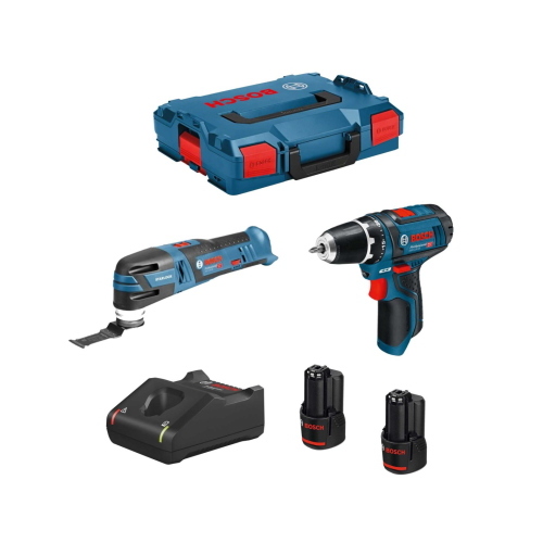 Bosch Professional B12GSRGOP2bat3a-40 kit GSR 12V-15 e GOP 12V-28 con 2 batterie 3,0 Ah
