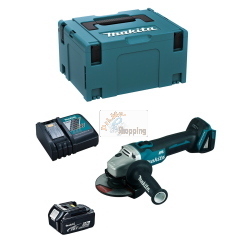 Makita DGA504RTJ1 smerigliatrice angolare LXT 18 V brushless 125 mm, 1 batteria 5 Ah e MAKPAC 3