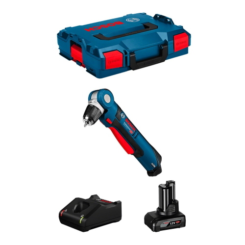 Bosch Professional GWB 12V-10 GWB12V-101bat6a-40 trapano angolare a 5 posizioni, 1 batteria 6 Ah e L-BOXX 102