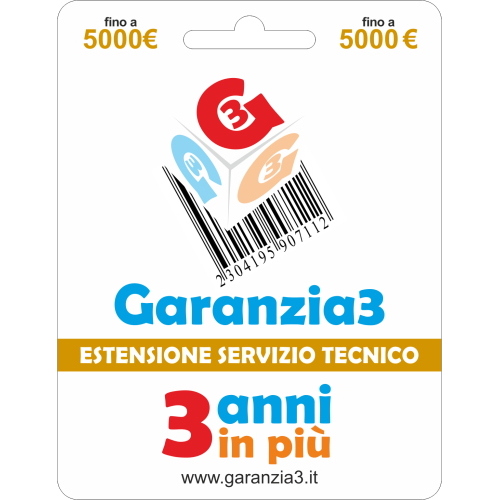Garanzia3 5000 GRPD35000 estensione del servizio tecnico 3 anni, massimale 5.000 euro