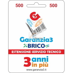 Garanzia3 BRICO 500 G3BPDIT500 estensione del servizio tecnico 3 anni, massimale 500 euro