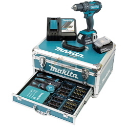Makita DHP482RFX9 trapano avvitatore a percussione LXT 18 V con 2 batterie da 3 Ah e valigetta con accessori