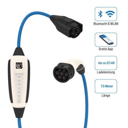 NRGkick 32A Pure WLAN 12701000 - Caricatore portatile per auto elettriche, cavo 7,5 m