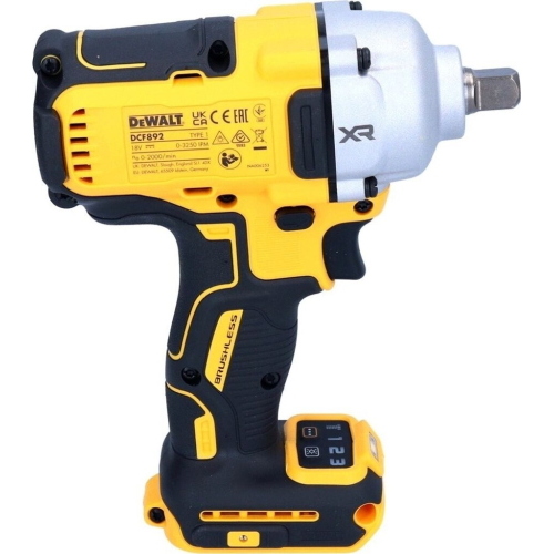 DeWalt DCF892N-XJ avvitatore a impulsi 18 V con attacco 1/2 pollice a perno, solo corpo