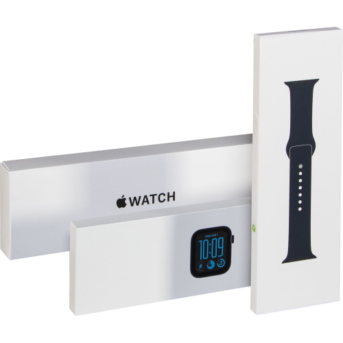 Apple Watch SE 3 A3325 GPS 44 mm smartwatch in alluminio mezzanotte con Cinturino Sport blu marino M/L