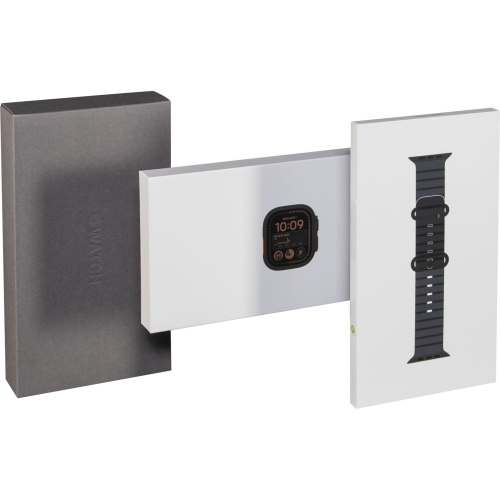 Apple Watch Ultra 4 A3579 GPS + Cellular 49 mm in titanio nero con Cinturino Ocean nero traslucido