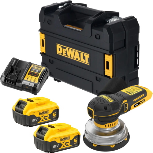 DeWalt DCW211P2-QW levigatrice roto-orbitale 125 mm XR 18 V con 2 batterie da 5 Ah