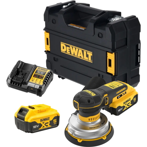 DeWalt DCW230P2-QW levigatrice roto-orbitale 150 mm XR 18 V con 2 batterie da 5 Ah