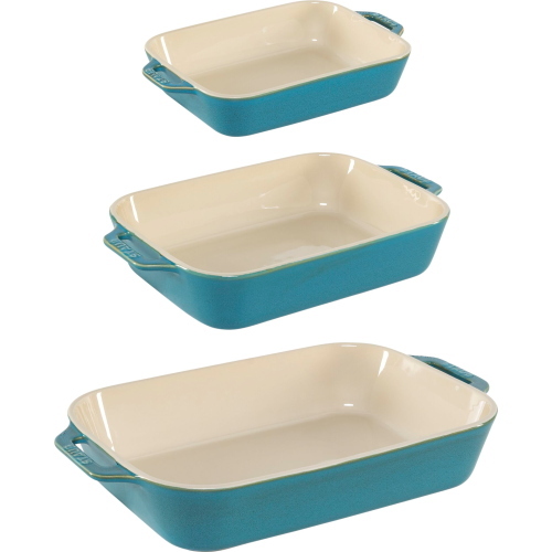 Staub Ceramique 40508-172-0 set 3 pirofile rettangolari turchese antico