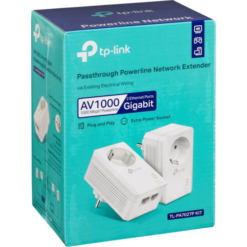 TP-Link TL-PA7027P KIT powerline AV1000 2 adattatori con 2 porte Gigabit ciascuno