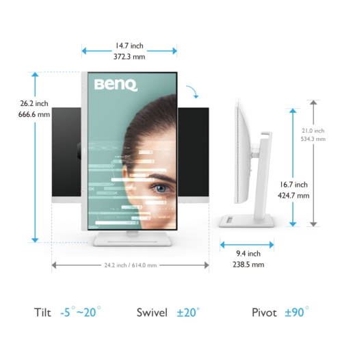 BenQ GW2790QT monitor 27 pollici QHD IPS USB-C 65 W con supporto ergonomico