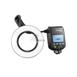 Godox MF-R76C flash anulare macro TTL per Canon da 76 Ws con HSS e kit anelli 49–77 mm