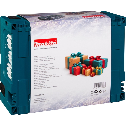 Makita P-84888 calendario dell'Avvento 2026 con utensili in MAKPAC 2