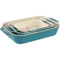 Staub Ceramique 40508-172-0 set 3 pirofile rettangolari turchese antico