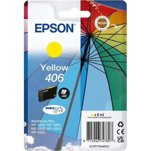 Epson 406 C13T17G44010 cartuccia originale gialla, 450 pagine