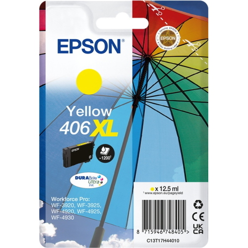 Epson 406XL C13T17H44010 cartuccia originale gialla, 1.200 pagine
