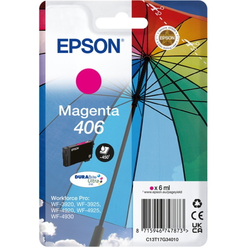 Epson 406 C13T17G34010 cartuccia originale magenta, 450 pagine
