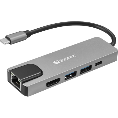 Sandberg 336-99 USB-C 5-in-1 Travel Dock Saver con HDMI 4K e PD 100 W