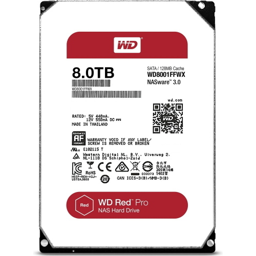Western Digital WD Red Pro WD8006FFBX hard disk NAS 8 TB CMR 7200 RPM