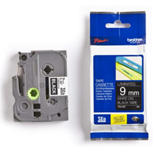 ORIGINALE Brother Nastro Bianco su nero TZe-325 TZ-325 9 mm x 8 m, laminato mod.  TZe-325 TZ-325 EAN 4977766685665