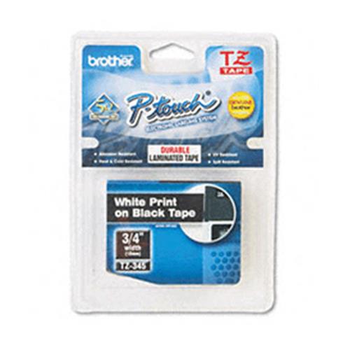 ORIGINALE Brother Nastro Bianco su nero TZe-345 TZ-345 18 mm x 8 m, laminato mod.  TZe-345 TZ-345 EAN 4977766685795