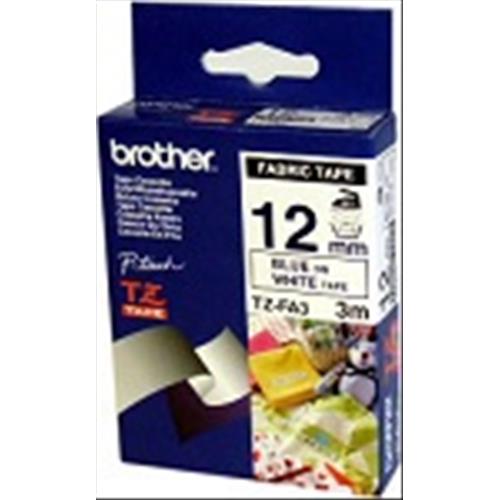 ORIGINALE Brother Nastro Blu su bianco TZe-FA3 TZ-FA3 12 mm x 3 m, banda applicabile con stiratura mod.  TZe-FA3 TZ-FA3 EAN 4977766691710