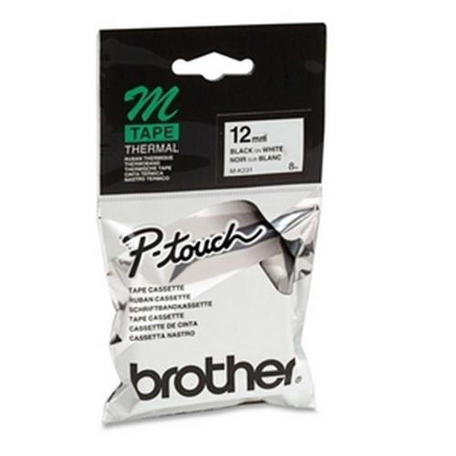 ORIGINALE Brother Nastro Nero su bianco M-K231BZ M-K231 12 mm x 8 m, non laminato mod.  M-K231BZ M-K231 EAN 4977766624954