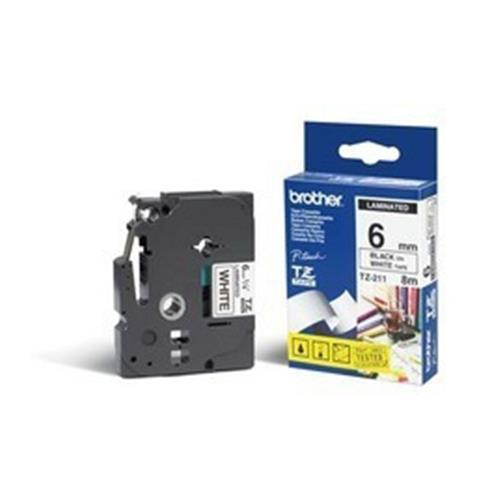 ORIGINALE Brother Nastro Nero su bianco TZe-211 TZ-211 6 mm x 8 m, laminato mod.  TZe-211 TZ-211 EAN 4977766685054