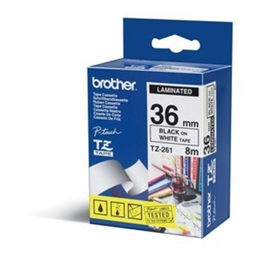 ORIGINALE Brother Nastro Nero su bianco TZe-261 TZ-261 36 mm x 8 m, laminato mod.  TZe-261 TZ-261 EAN 4977766685528